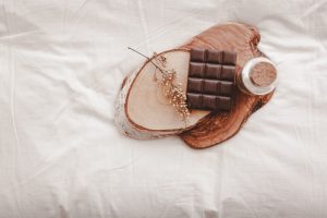 flat lay of vegan chocolate