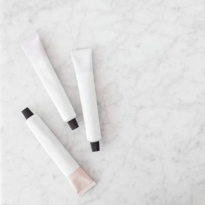 vegan skincare flat lay
